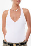 Luxe Halter Bodysuit, WHITE - alternate image 4