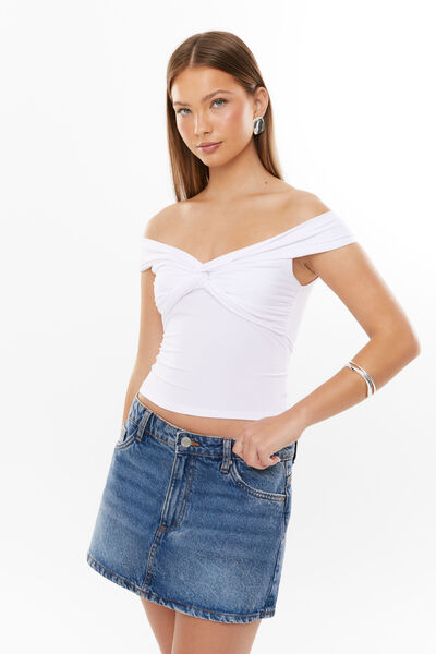 Soft Sunny Twist Top, WHITE