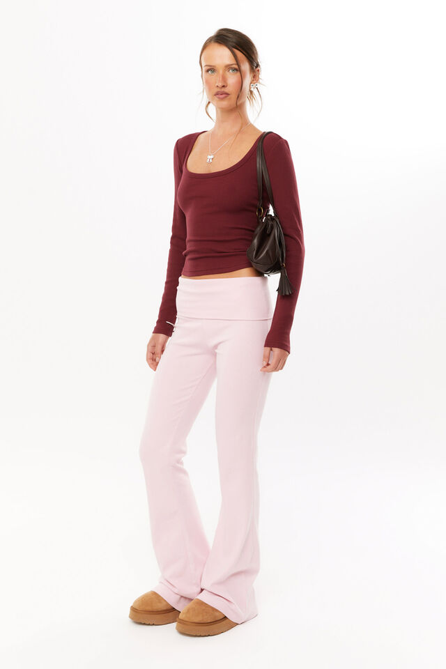 Fold Back Flare Pant, ROSETTE PINK