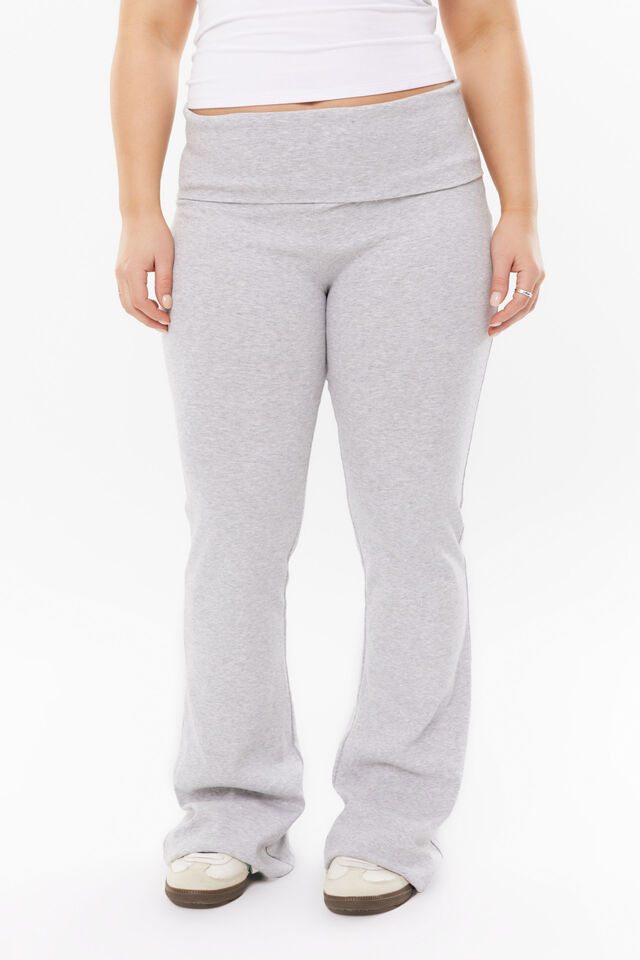 Fold Back Flare Pant, GREY MARLE