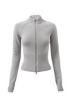 Steph Zip Through Knit Jumper, GREY MARLE - alternate image 6