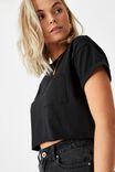 Ciara Crop T Shirt, BLACK