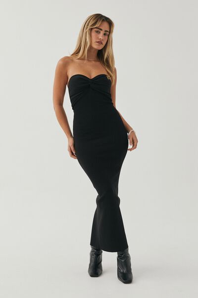 Erin Knit Maxi Dress, BLACK