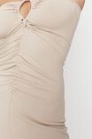 Tanya Strappy Tie Up Midi Dress, FROSTED ALMOND
