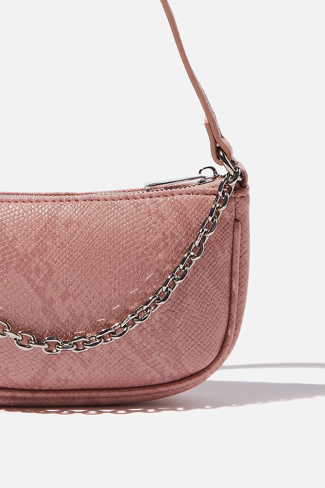 Abbey Chain Textured Shoulder Bag, FRUITY SNAKE