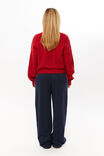 Quinn Cable Knit Cardigan, ROSEY RED - alternate image 3