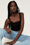 Monique Knit Sleeveless Top, BLACK