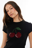 Brandi Graphic T Shirt, BLACK/DIAMANTE CHERRY - alternate image 4