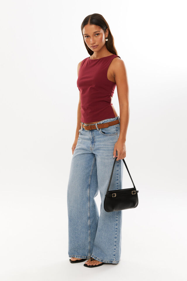 Olympia Backless Tank, RED VELVET