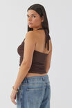 Rami Ruched Halter Top, ESPRESSO BROWN - alternate image 3