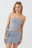 Luxe Strapless Frill Top, FOSSIL GREY - alternate image 1