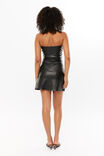 Charli Faux Leather Strapless Mini Dress, BLACK - alternate image 3