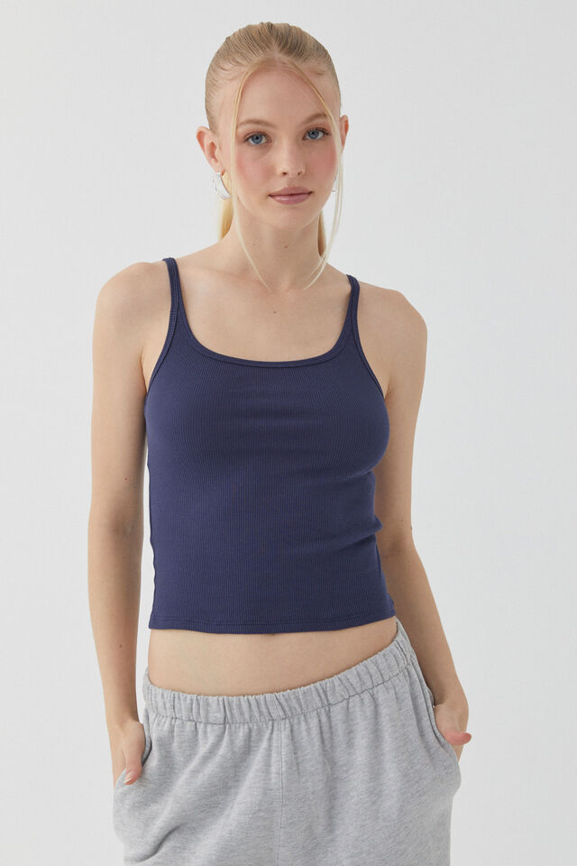 Paris Scoop Neck Tank, ALL STAR NAVY