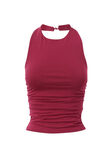Kristi Ruched Halter Top, WILD BERRY - alternate image 6