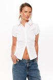 Ena Short Sleeve Shirt, WHITE - alternate image 1