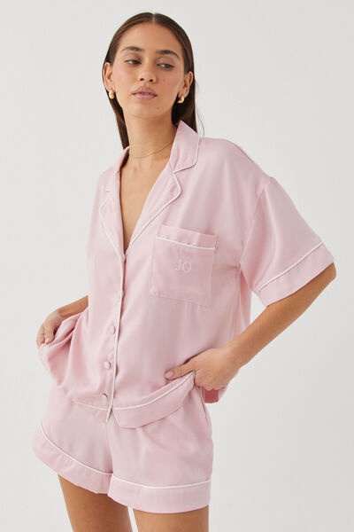 Personalised Satin Pyjama Set, BALLET PINK