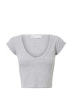 Penny Cropped Tee, GREY MARLE - alternate image 6