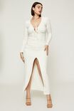 Aria Ruched Formal Dress, WARM WHITE
