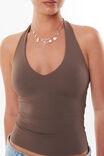 Luxe Halter Top, BROWN CAROB - alternate image 4