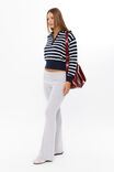 Jacqui Quarter Zip Knit Jumper, MERINGUE WHITE/NAVY LEAGUE - alternate image 5