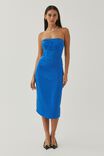 Harlyn Strapless Corset Midi Dress, SATIN BLUE - alternate image 3