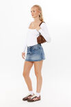 Luxe Square Neck Long Sleeve Bodysuit, WHITE - alternate image 5