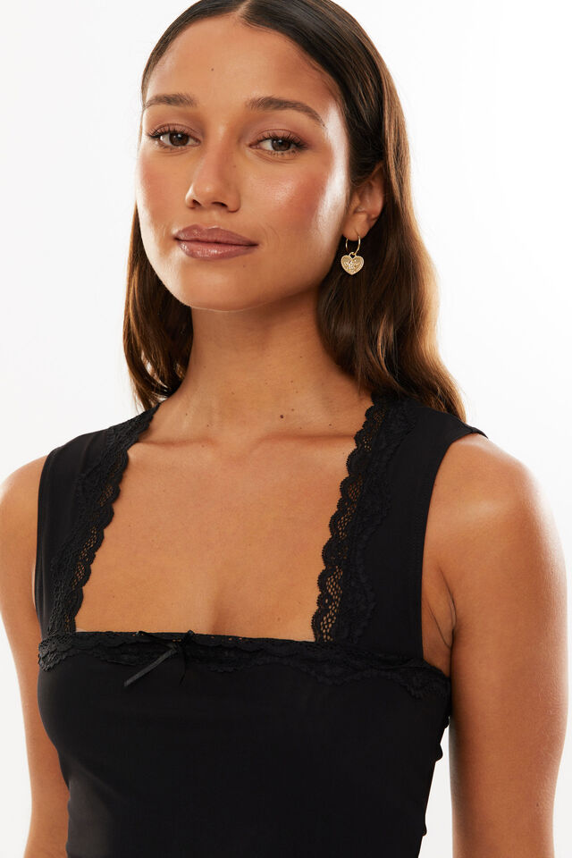 Rosie Mesh Top, BLACK
