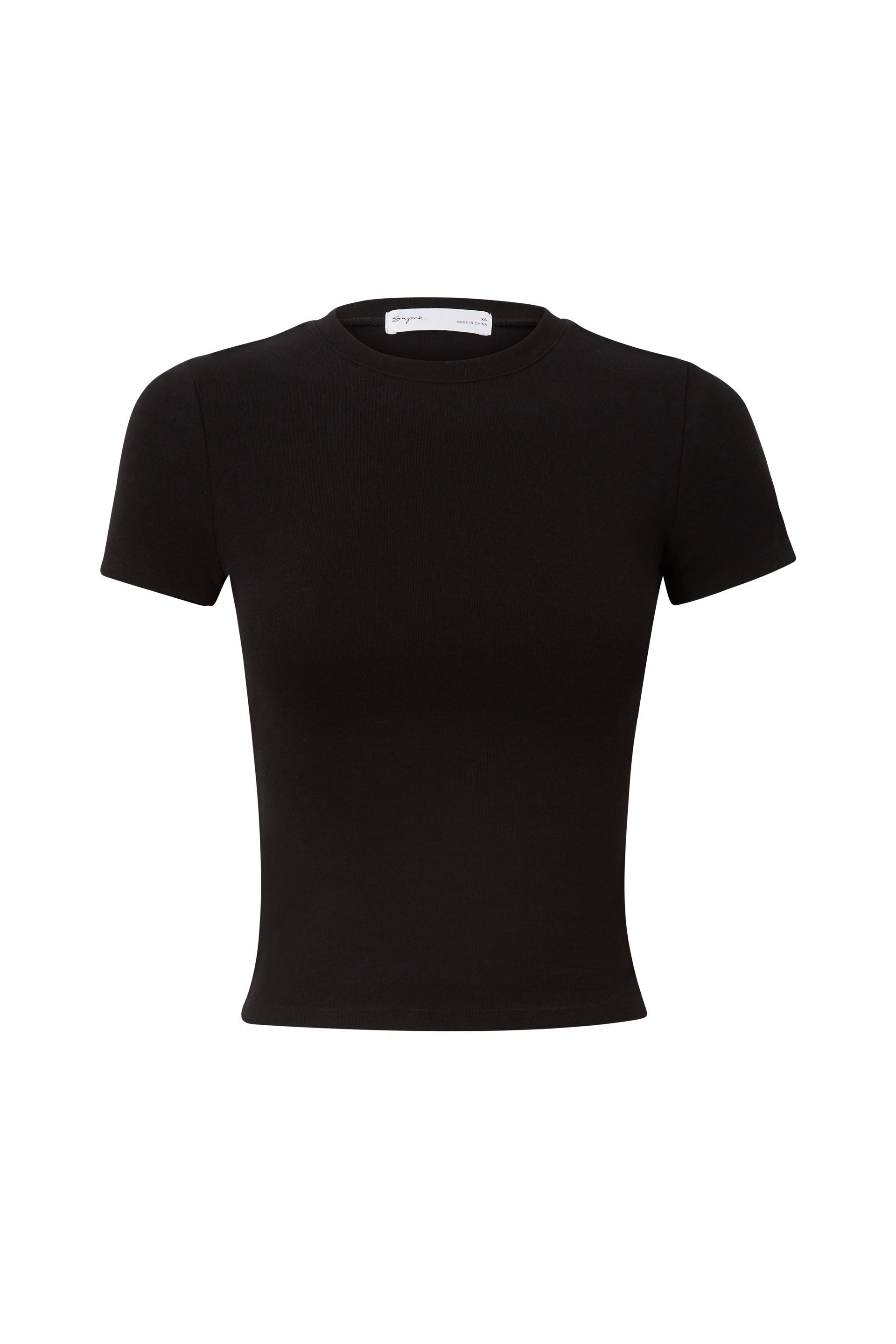 Fitted black tee cheap