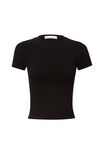 Cotton Fitted Tee, BLACK - alternate image 6