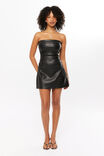 Charli Faux Leather Strapless Mini Dress, BLACK - alternate image 1