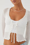 Freya Frill Tie Front Knit, SUMMER WHITE - alternate image 5