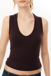 Belle V Neck Tank, BROWN BERRY - alternate image 4