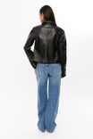 Gracie Collared Faux Leather Jacket, BLACK - alternate image 3
