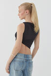 Soft Ruched Twist Top, BLACK - alternate image 3