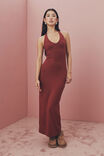 Soft Halter Maxi Dress, DEEP CHERRY - alternate image 1