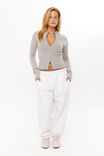 Steph Zip Through Knit Jumper, GREY MARLE - alternate image 2