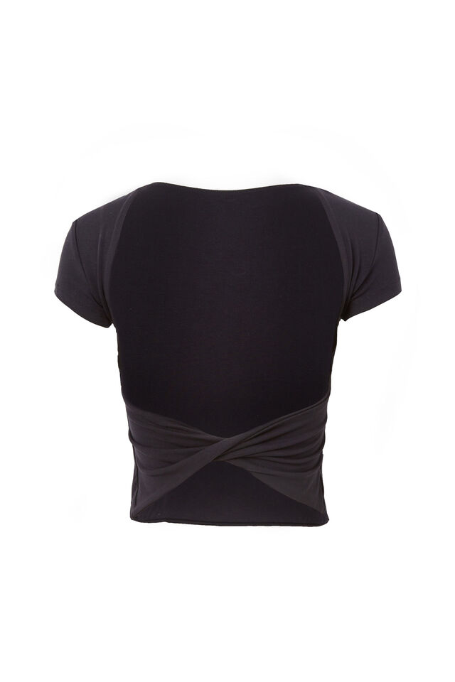 Soft Backless Tee, BLACK