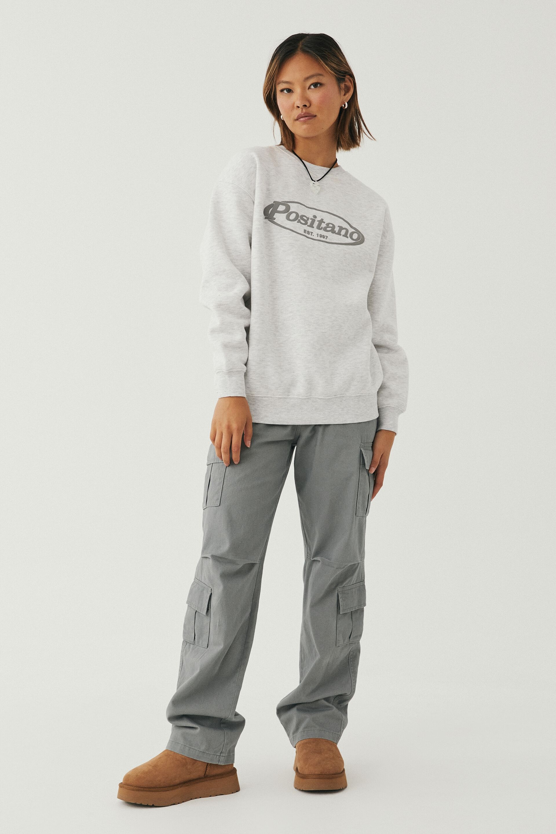 Grey baggy jumpers top