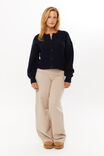 Quinn Cable Knit Cardigan, MIDNIGHT NAVY - alternate image 2