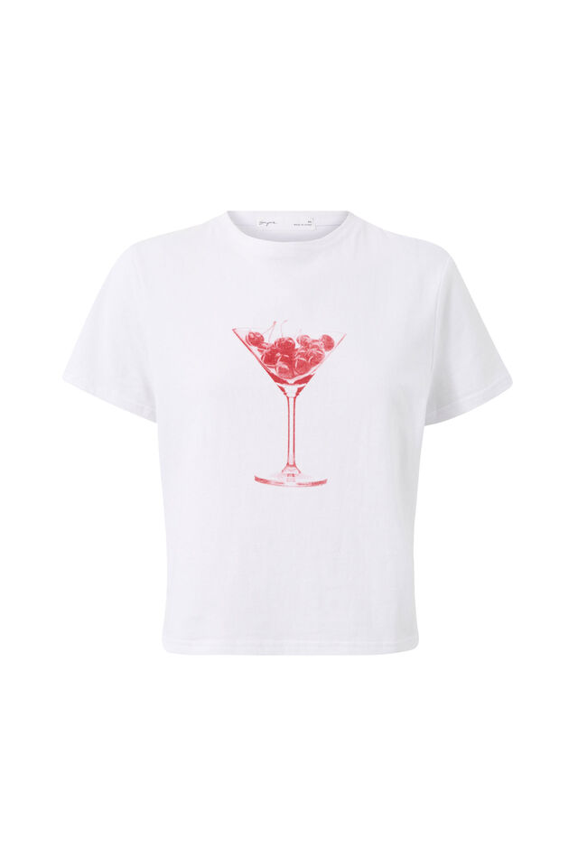 Everyday Graphic Tee, WHITE/CHERRYTINI