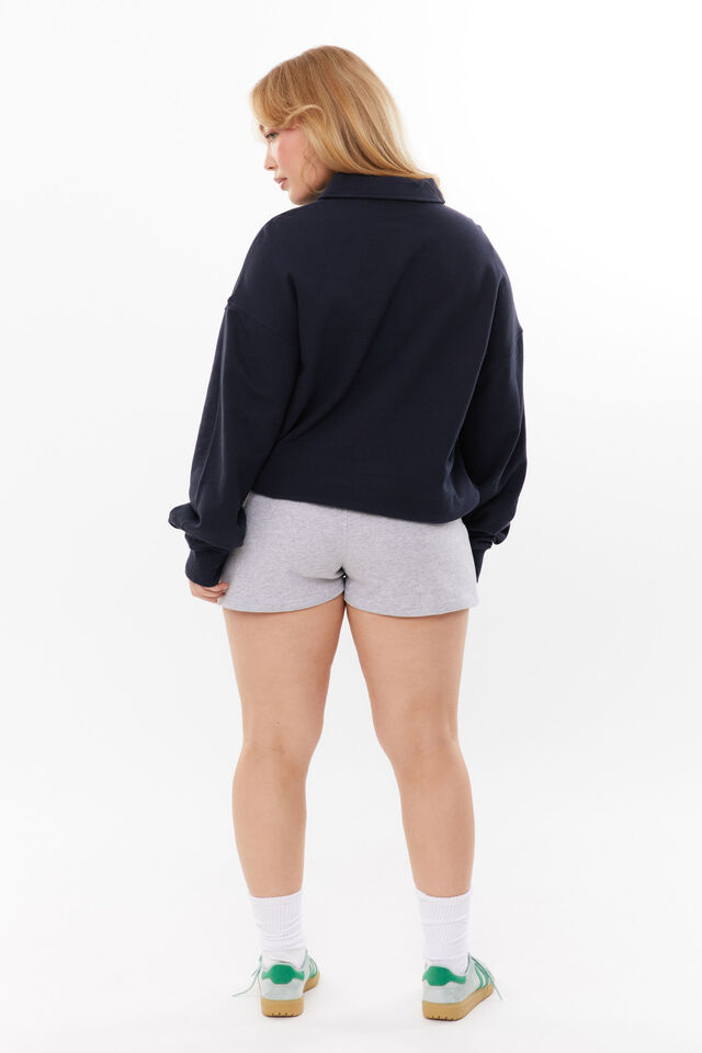 Pia Collared Polo Jumper, NAVY