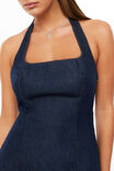 Rosie Halter Denim Mini Dress, INDIGO - alternate image 4