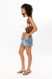 Y2k Denim Mini Skirt, PARIS BLUE - alternate image 5