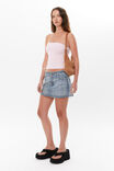 Frayed Denim Mini Skirt, VALLEY BLUE - alternate image 5