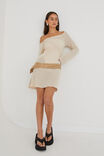 Jessa Bell Sleeve Knit Mini Dress, VANILLA BEIGE - alternate image 1