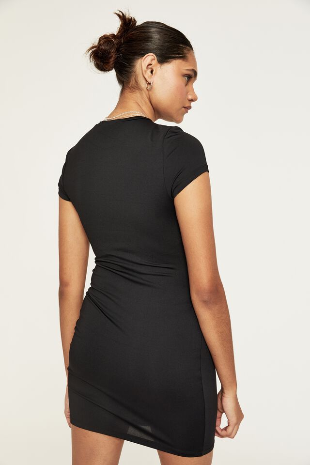 Ari Short Sleeve Dress, BLACK