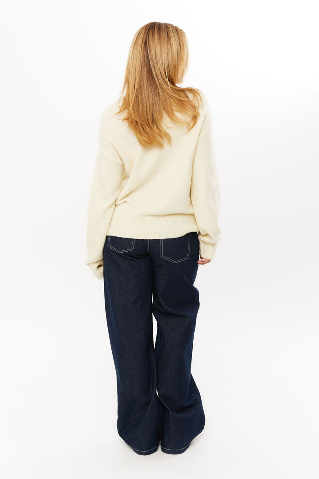 Romee Crew Neck Knit Jumper, BUTTER CREAM