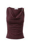 Soft Demi Cowl Neck Top, CHOC CHERRY - alternate image 6
