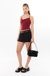 Soft Cowl Neck Halter Top, DEEP CHERRY - alternate image 5