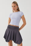 Luxe Hanky Hem Mini Skirt, GUNMETAL - alternate image 1